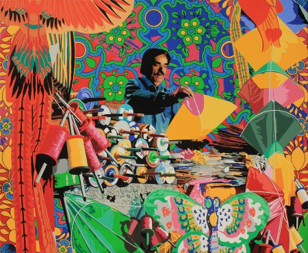 The Kite seller- Acrylic on canvas -48 by 60 inches